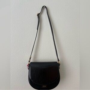 NEW FRANCES VALENTINE Glossy Black Crossbody Bag
